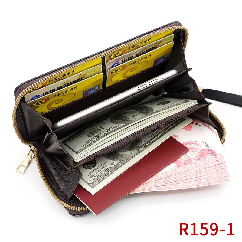De las mujeres de estilo coreano simple cartera larga cremallera Cartera de cuero de color a juego de moda moneda monedero titular de la tarjeta bolso