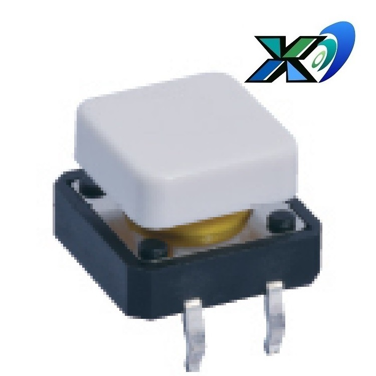 4脚立式轻触开关   圆帽轻触开关12*12   白色按钮复位轻触开关