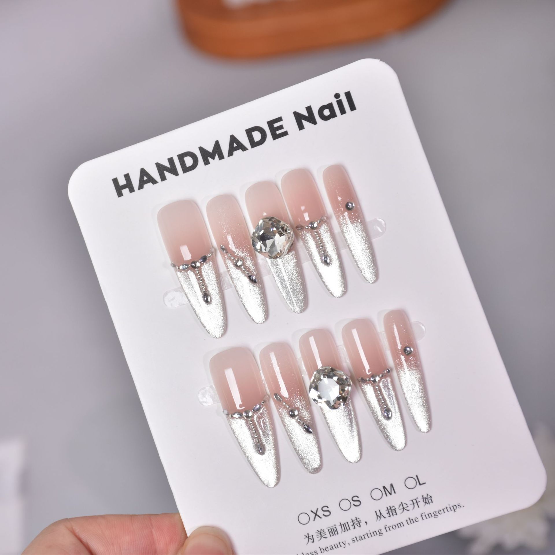 Perro fino largo hecho a mano puro 4.0 desgaste de uñas productos terminados desmontables parches de uñas parches de manicuras inwind