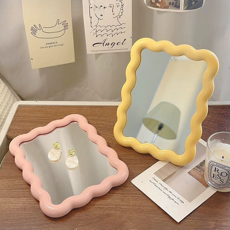 Высококачественное зеркало для студенческого общежития, настольное зеркало для макияжа, настольное косметическое зеркало, может стоять в домашней ванной комнате, портативное зеркало для макияжа