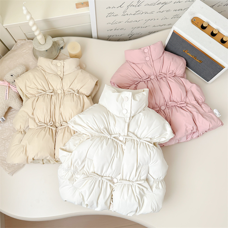 Chaleco de siete niñas de limón salado ropa de invierno nuevo estilo estilo occidental ropa exterior chaqueta de chaleco de algodón grueso ropa de abrigo abrigada para niños