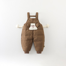 儿童羽绒背带裤2025秋冬婴幼儿宝宝羽绒裤子卡通婴童保暖长裤 a类