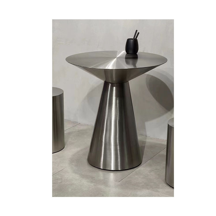 Mesa de comedor plegable de gran estante, mesa de comedor de acero inoxidable, mesa de mesa