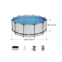 Bestway 56420 большой бассейн детский водный складной утолщенный аквапарк кронштейн плавательный бассейн
