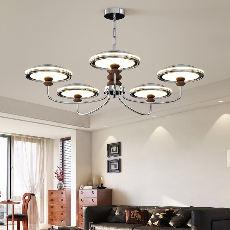 Nuevo estilo francés crema viento lámpara de sala de estar de la antigua estrella de la cadena de suspensión de protección de los ojos de la lámpara principal del vestíbulo diseño moderno y simple