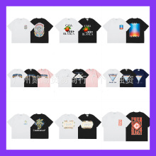 美式潮牌casa短袖T恤男女25新款卡萨布兰卡通印花打底衫上衣跨境