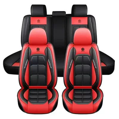 Seat cushion, seat cover, Cover, Full Coverage Seat Cover, Pu - red-five-seats-in-front-and-rear-rows
