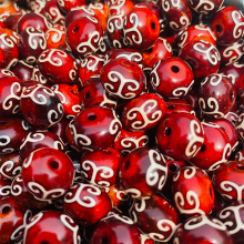 玛瑙回纹珠散珠diy饰品配件古法复古做旧回纹玛瑙算盘珠现货批发