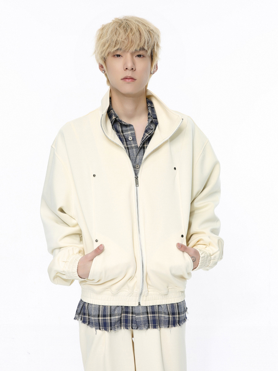 Mtlclothes ropa de Hombre | 2024 primavera nuevo estilo coreano simple suéter de color sólido de alta calidad chaqueta traje casual