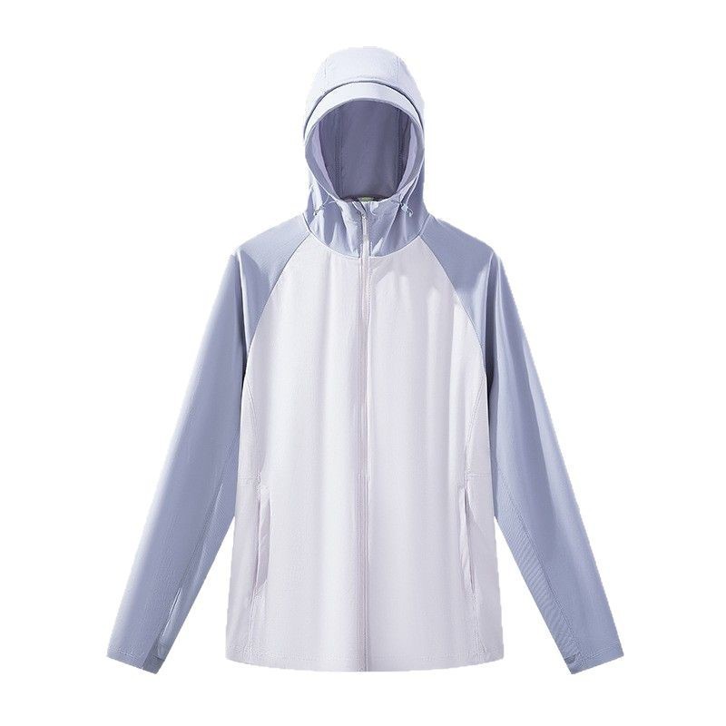Ice silk cool feeling sunscreen coat for men and women with UV protection UPF50 couple camping mountain climbing sunshade hoodie