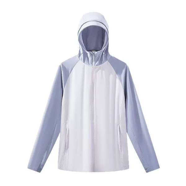 Ice silk cool feeling sunscreen coat for men and women with UV protection UPF50 couple camping mountain climbing sunshade hoodie