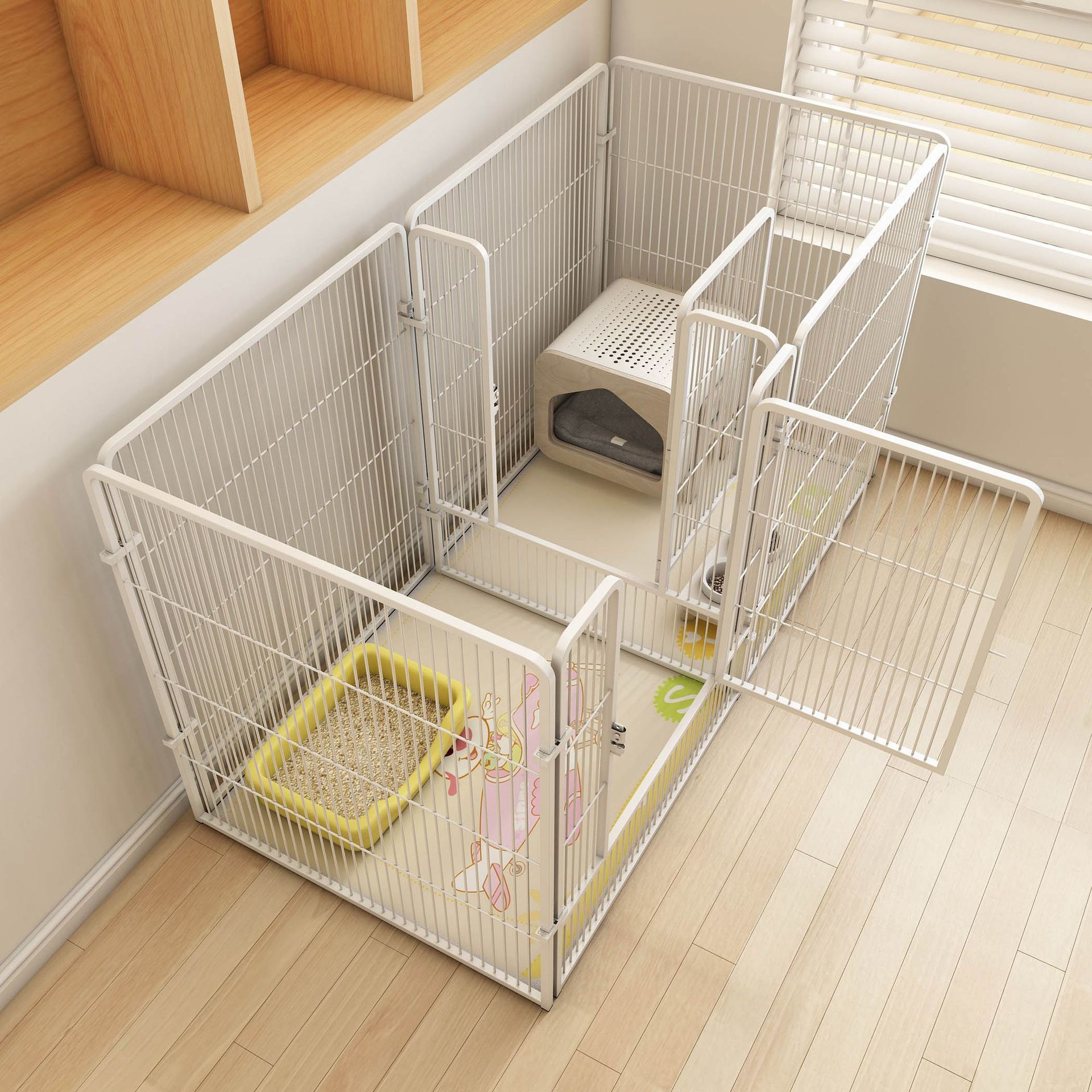 狗笼子狗围栏定作尺寸家用室内中大型犬带隔离门自由组合宠物栅栏