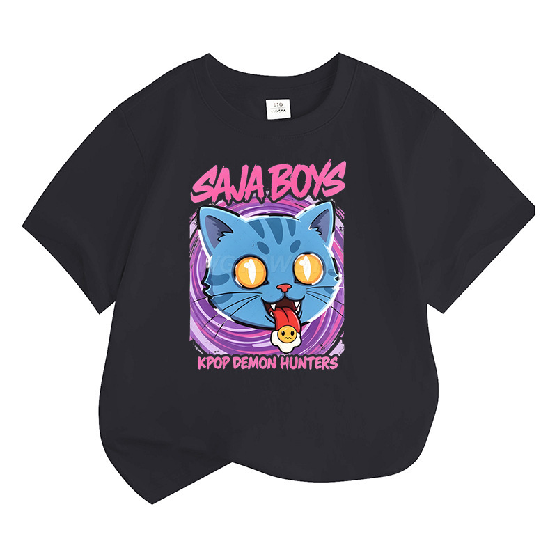 狩猟魔女グループ KPop 漫画周辺パーソナライズプリント子供半袖クロスボーダー夏ルーズラウンドネック Tシャツ|undefined