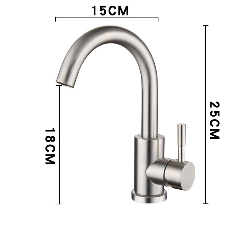 Rotating hot and cold faucet, cross-border bathroom hand washing and face washing basin, small bend, rotating stainless steel vegetable basin faucet undefined