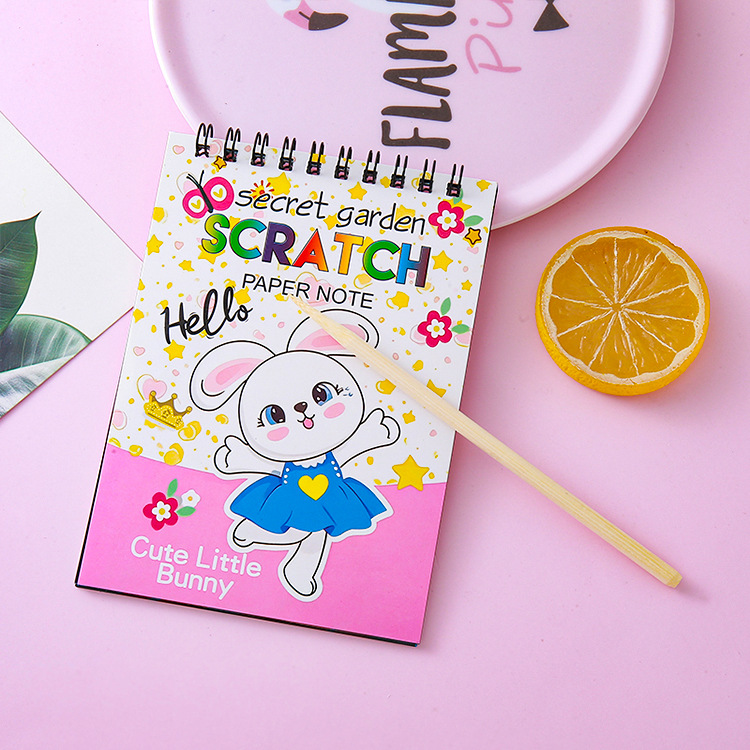 Libro de raspado de bricolaje para niños, pintura de raspado de graffiti de colores creativos, papel de raspado de arte de jardín de infantes, regalo de premio para estudiantes