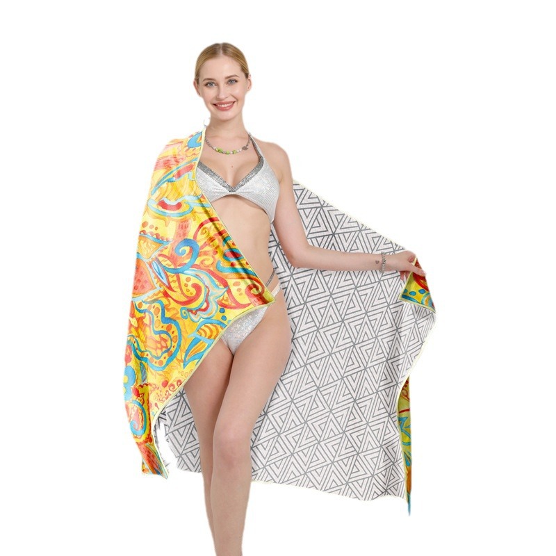 Waffle toallas de playa Amazon venta caliente vacaciones de playa al aire libre absorción de agua engrosada piña toallas de baño de impresión digital