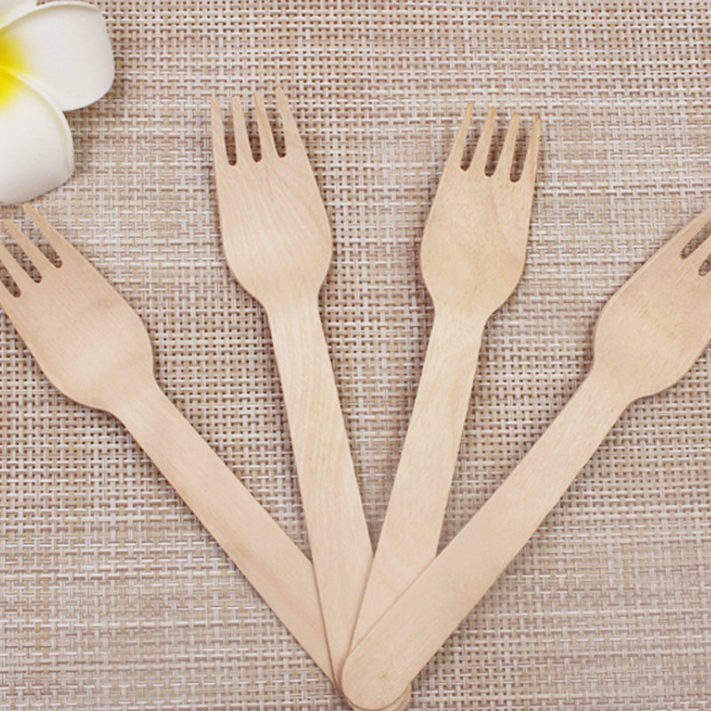 Wooden tableware, pack, fork