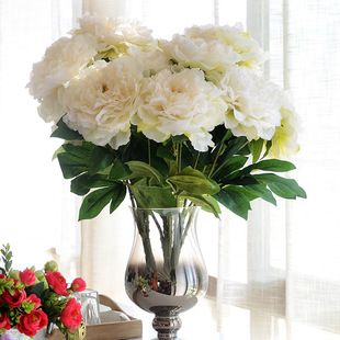 European-style Bundle Five-headed Imperial Concubine Peony Artificial Flower Silk Flower Fake Flower Home Wedding Shopping Mall Decoration Ornaments