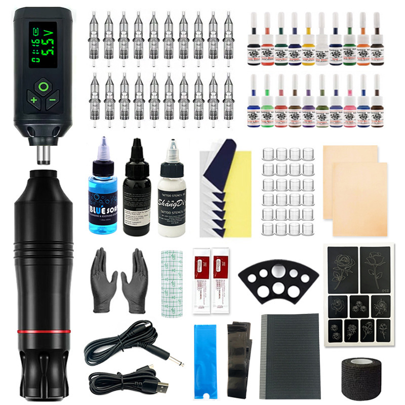 Tattoo Set, Wireless Battery, Display Screen, Practice Tools, Integrated Motor, Tattoo Equipment Wholesale Tattoo Set, Wireless Battery, Display Screen, Practice Tools, Integrated Motor, Tattoo Equipment Wholesale