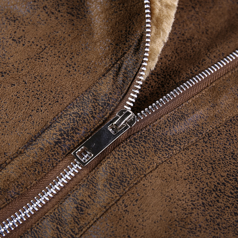 Men's Cotton Jacket Regular Fit With Pockets In Brown_voghion.com