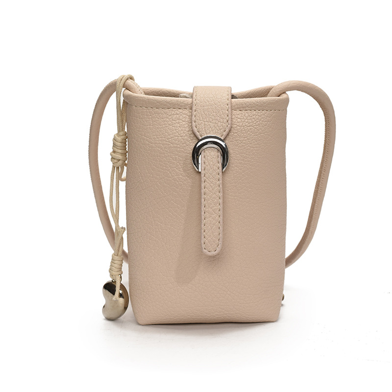 Bolso de teléfono móvil de moda coreana 2025 verano nuevo bolso femenino bolso de hombro popular de este año bolso de mensajero con patrón de lichi simple