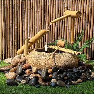 Japanese-Style Stone Bowl Stone Basin Fish Tank Pebble Sink Waterscape Garden Deer Bamboo Outdoor Flowing Water Bowl Pool Landscaping