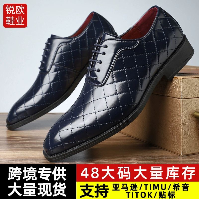 Amazon AliExpress взрывы трансграничные мульти-стили для мужчин с блестящими острыми шнуровками в британском стиле бизнес-повседневная кожаная обувь