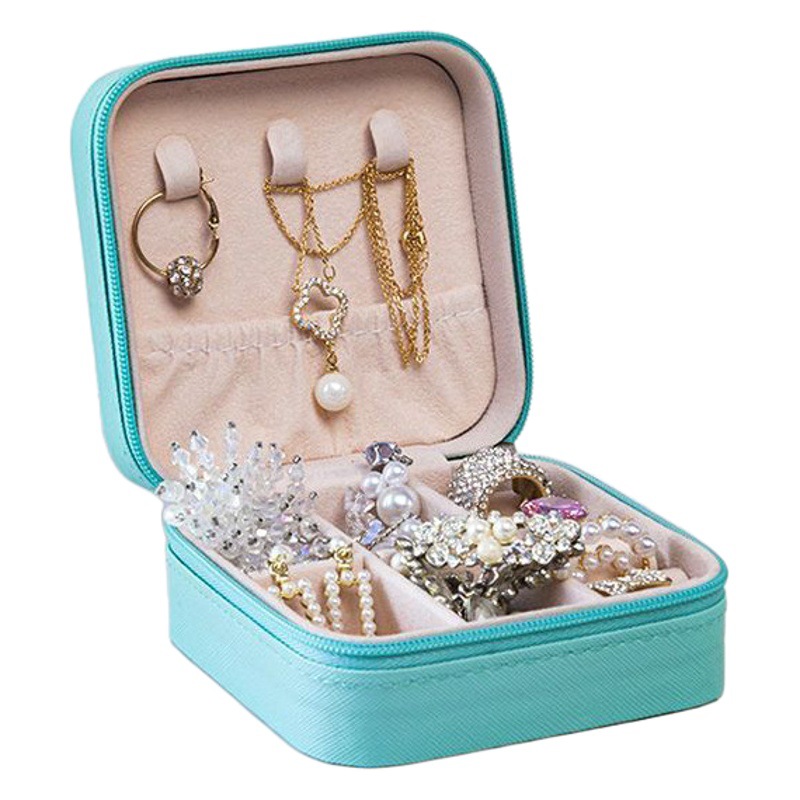 Caja de joyería caja de almacenamiento portátil pendientes collar exquisito Mini caja nueva de almacenamiento de alta gama