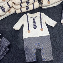 外贸日单西松屋婴童连体爬衣拼接款爬衣批发