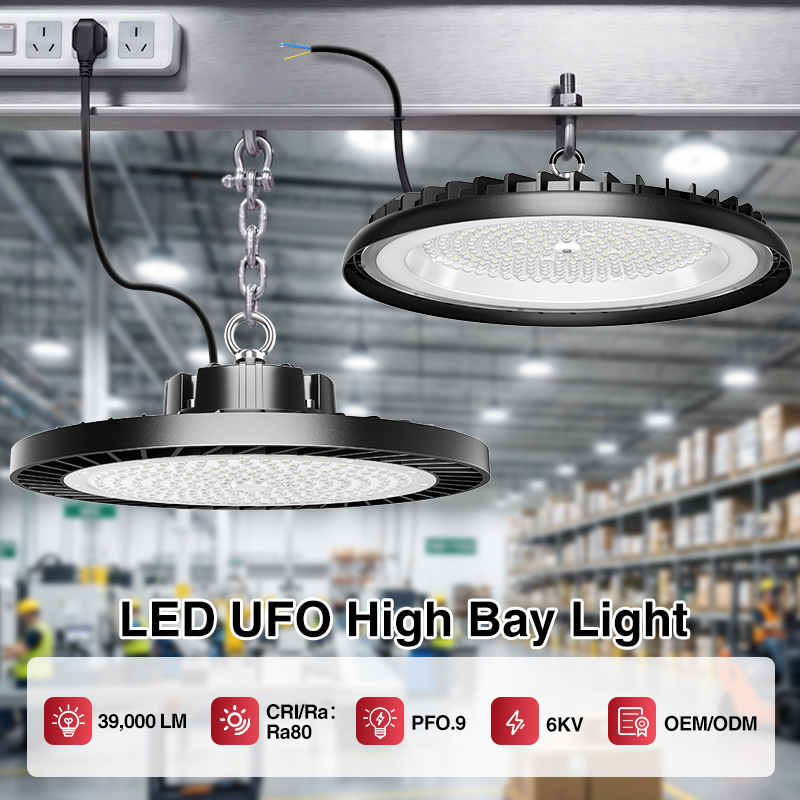 Cross-border high bay LED light 100W200W250W300W full wattage waterproof UFO warehouse workshop factory lighting pendant light Cross-border high bay LED light 100W200W250W300W full wattage waterproof UFO warehouse workshop factory lighting pendant light