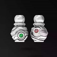 复古做旧民族风弟子珠文玩配件红绿宝镶嵌 简约百搭 DIY手作收尾