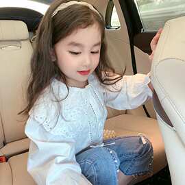 女童衬衫儿童2026新款公主风蕾丝花边衬衣韩版女宝宝洋气长袖上衣