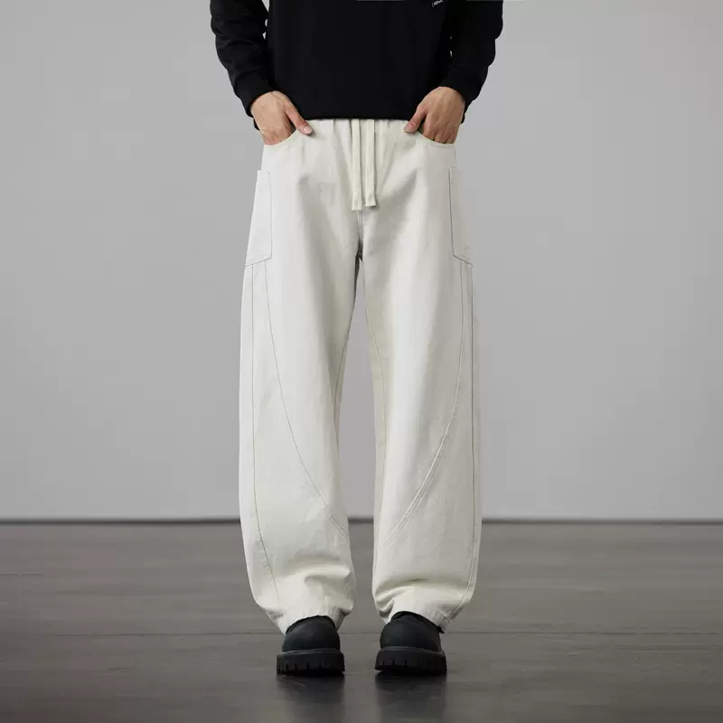 2026新款纯棉工装裤男款宽松直筒春秋季垂感运动锥形休闲长裤