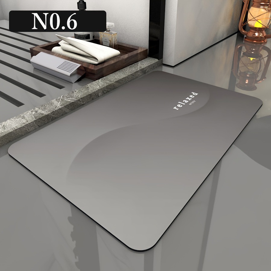 Modern Minimalist High-End Bathroom Anti-Stain Non-Slip Floor Mat, Water-Absorbent Easy-Care Foot Mat for Shower Room, Wear-Resistant Entrance Door Mat