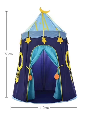 Children's Tent Playhouse Indoor Home Use Boys' Toy House Girls' Castle Small House Yurt Thickened Waterproof (Avtomobil dam çadırları) - 600d-rocket-canopy-5-poles-blue-child