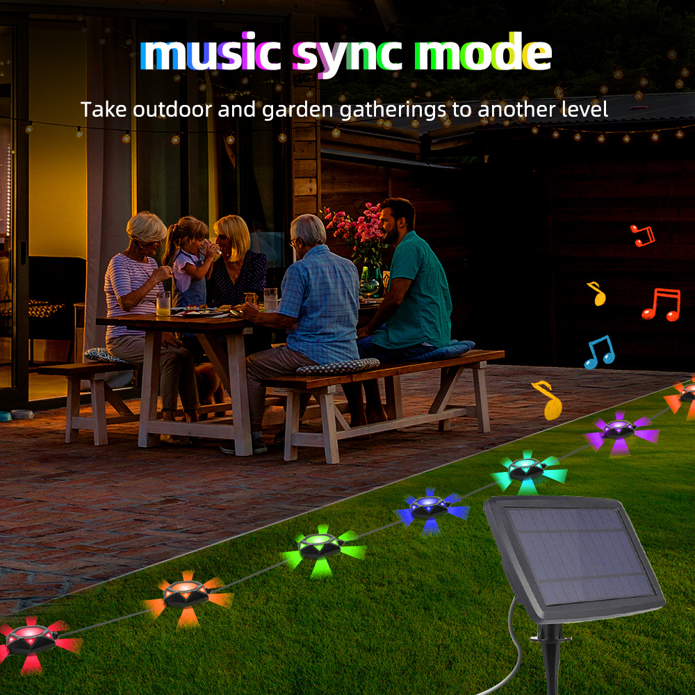 Solar Outdoor Waterproof RGB Bluetooth Music Fairy Light Embedded Ground Light Courtyard Atmosphere Lighting