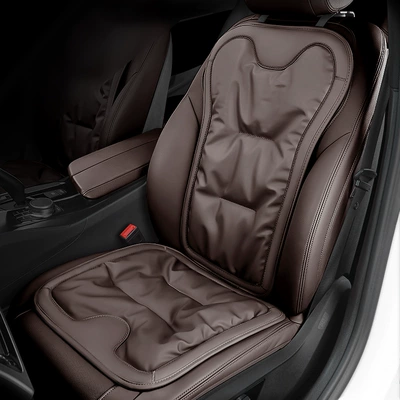 row integrated three-piece seat cushion | Seat cushion, seat cover - mocha-brown-front-seat-cushion-backrest-2-pack-mercedes-benz-car-logo