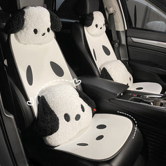 Car seat cushion, universal for all seasons, cartoon monolithic car seat cushion, linen internet celebrity fashion goddess rear seat cushion