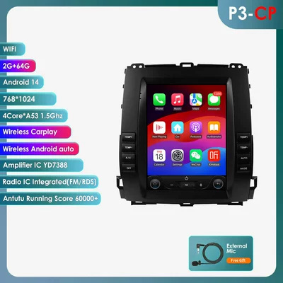Suitable for 02-09 Toyota DVD Navigation - wifi-version-quad-core-264g-with-carplay-97inch-suitable-for-02-09-toyota-prado-lexus-gx470