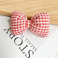 布藝充棉格子蝴蝶結可愛小枕頭髮飾配飾服飾箱包輔料鞋襪配件