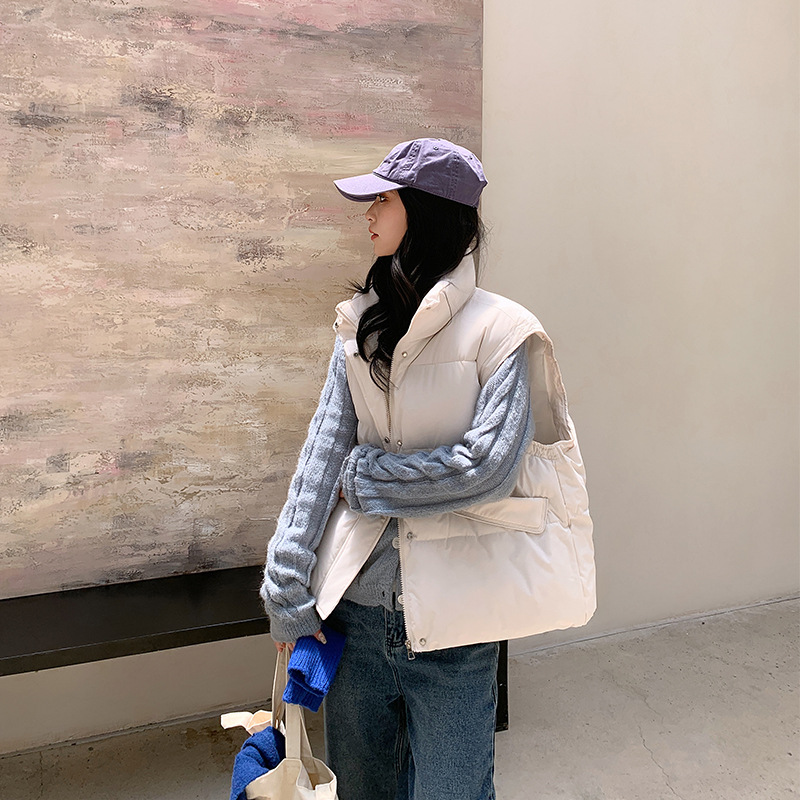 2025 nuevo chaleco de plumón de algodón mujer ropa exterior coreana suelta abrazadera de caballo de invierno corto estilo de moda image 4