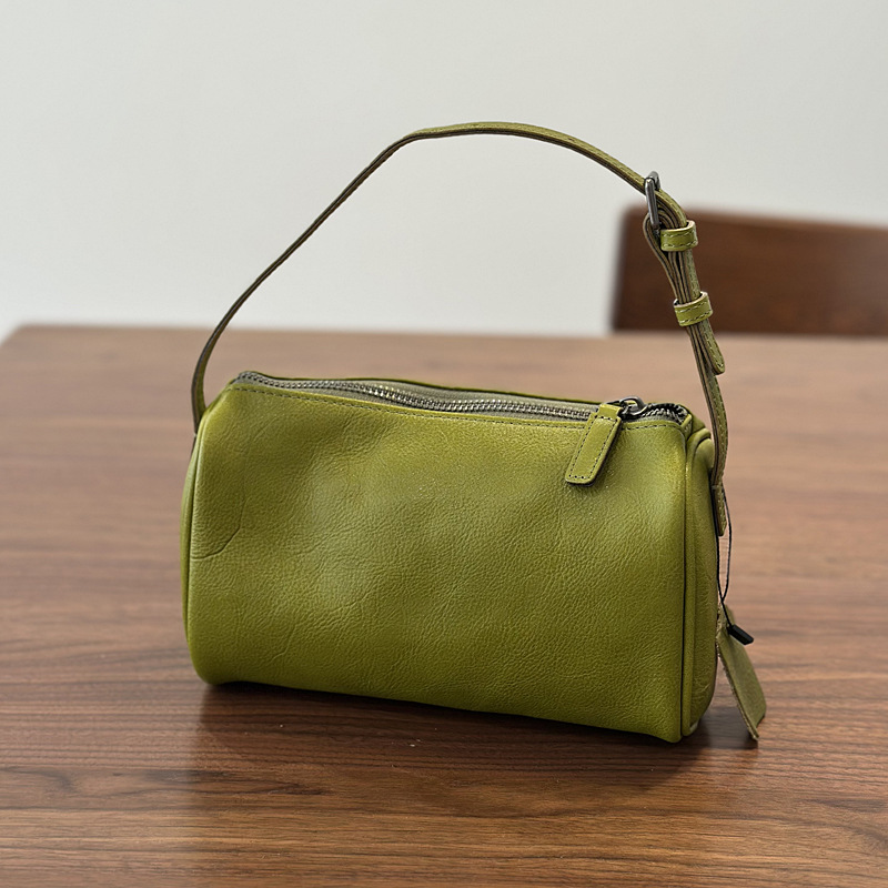 Mini Genuine Leather Square Bag For Women, Vegetable-Tanned Top Grain Cowhide Handbag & Crossbody Bag, 2026 Spring New Arrival Pencil Bag - Thumbnail 6