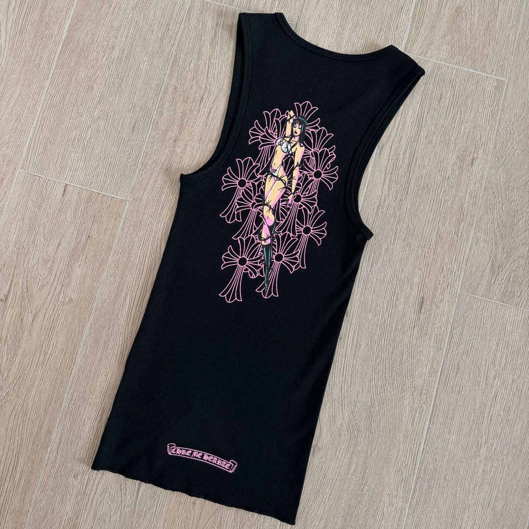 Women's gothic cross graphic ribbed tank mini dress detail 3