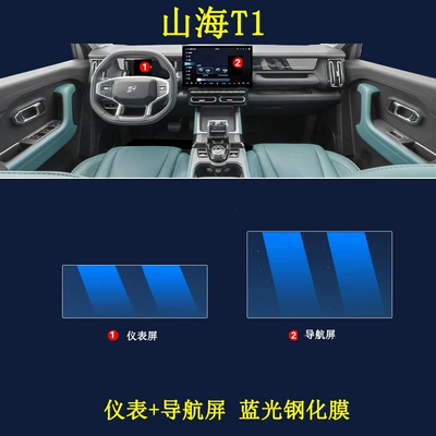 Protective Film Navigation Tempered Film — Car interior film - jietu-shanhai-t1-instrument-navigation-screen-blue-light-tempered-film