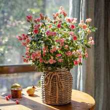 仿生花束蔷薇摆设永生花多头小玫瑰客厅餐桌摆件假花花花摆件插花