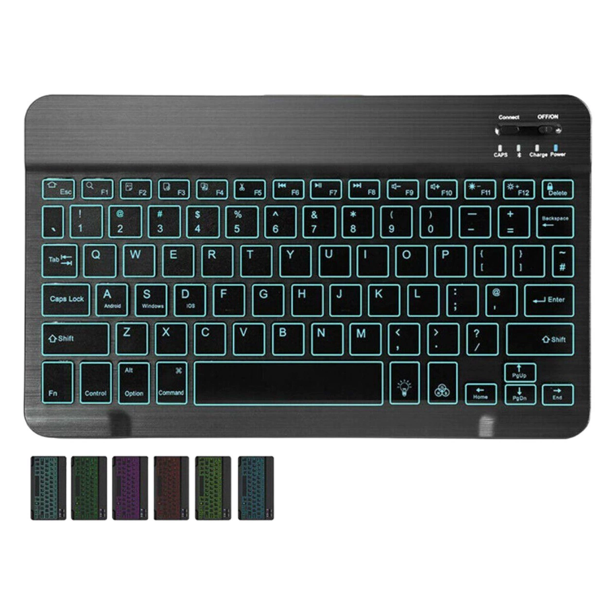 Bluetooth-клавиатура с красочной подсветкой для мобильного телефона, планшета 10inch 7inch светящаяся русская Bluetooth-беспроводная клавиатура IPA с красочным светом