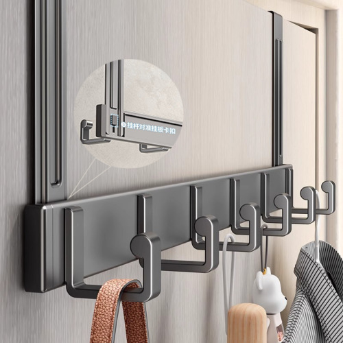 Door Rear Hook without Drilling Clothes Rack for Bedroom Wall-Hanging Hat Rack Entry Door Clothes Hook for Rental Apartments