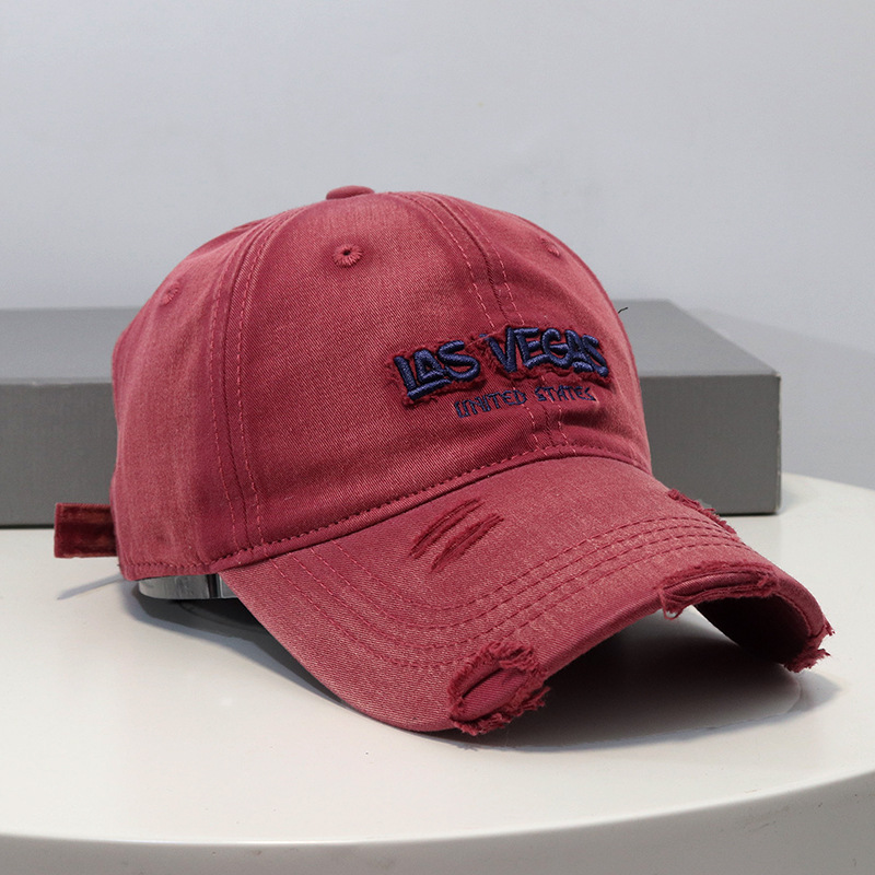 Nuevo retro lavado hace viejas letras sombrero de béisbol mujer ancho borde de sombrero de cabeza grande cara pequeña sombrero de boca de pato superior suave hombre