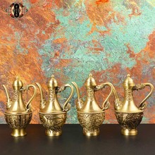 宏达 黄铜浮雕龙凤酒壶百福壶 创意铜器礼品龙凤铜壶摆件