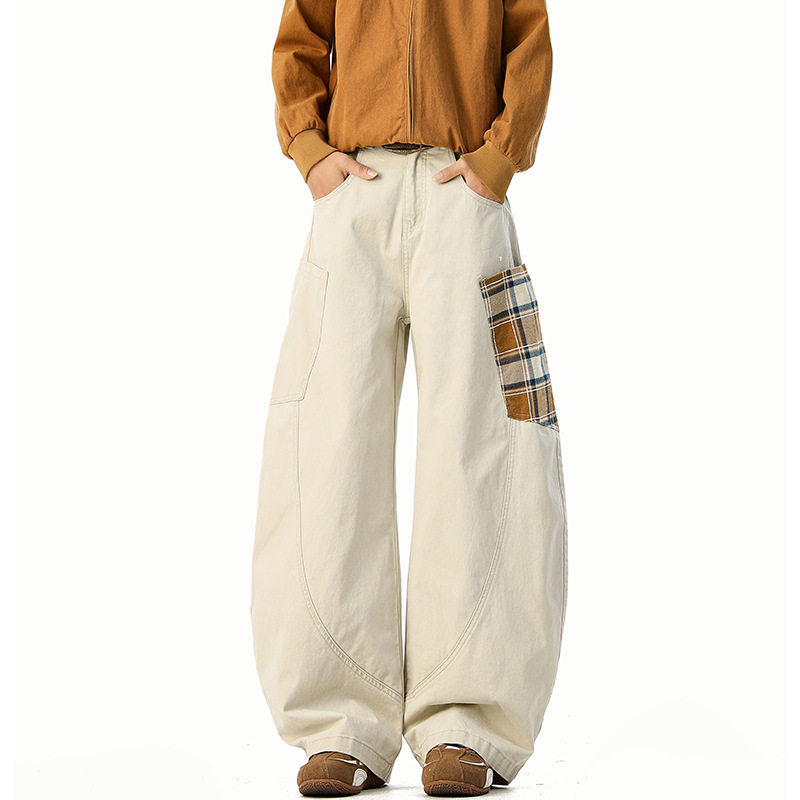 100%棉2025新款男士秋装潮牌宽松日系休闲300g洗褪色棉布休闲长裤